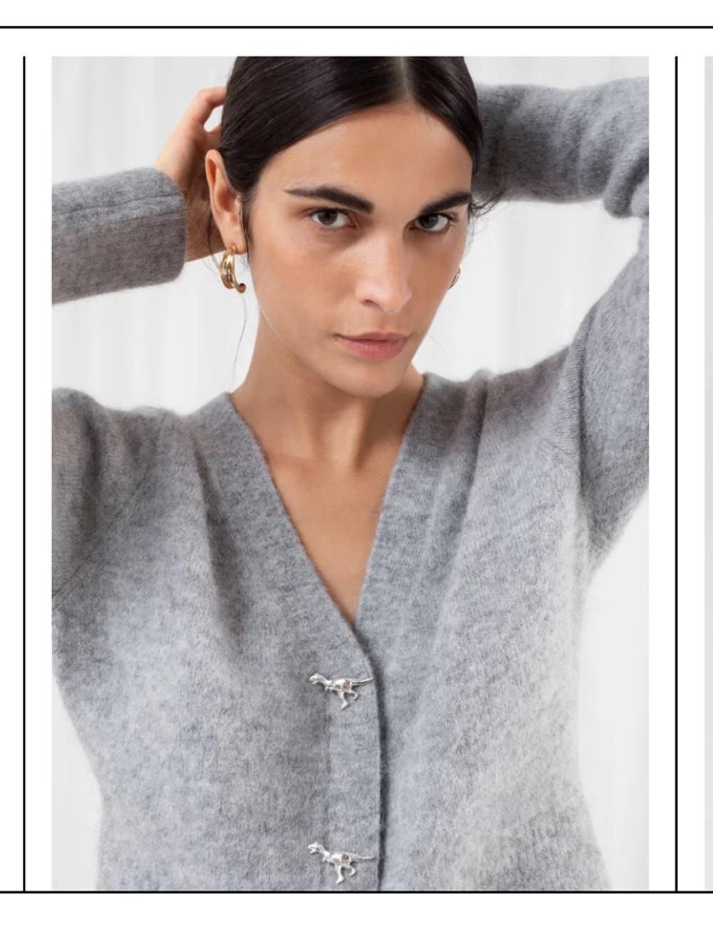 & Other Stories
Women's Grey Dinosaur Button Knit Cardigan small - Picture 4 of 13